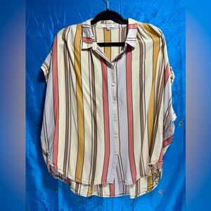 Madewell Multicolor Vertical Stripe Button-Down Shirt - Womens XXL